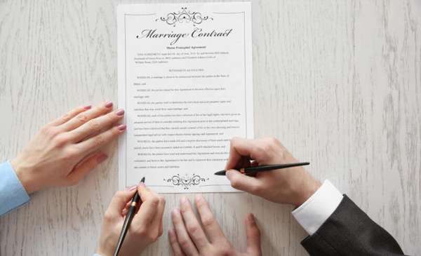 подписи на брачном контакте